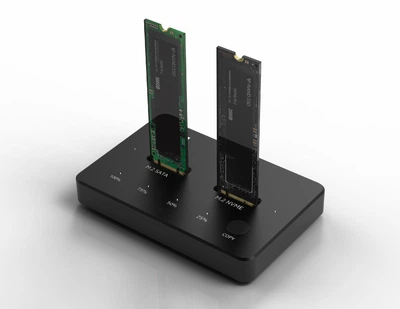 Док-станція клонувальник XON MemoryDock для двох M.2 NVMe (PCIe) USB 3.1 Type-C Чорна (XMD1C13NV2PB 6464)