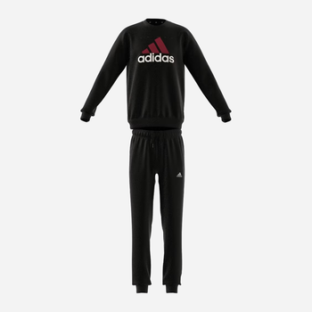 Komplet dresowy (bluza + spodnie) chłopięcy Adidas Junior Fleece Tracksuit IB4095 128 cm Czarny (4066762246236)