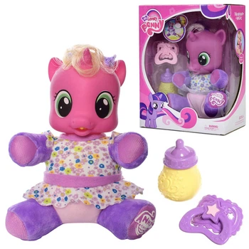 Игрушка пони Lovely Pony Пинки Пай 20 см с бутылочкой и соской Фиолетовый (4126560)