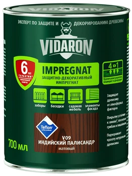 Пропитка для дерева Импрегнат Vidaron V09 индийский палисандр 0,7 л