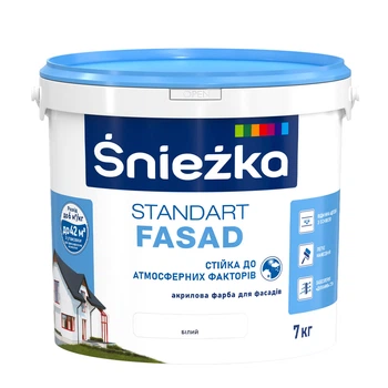 Краска фасадная акриловая Sniezka Standart Fasad белая 7 кг