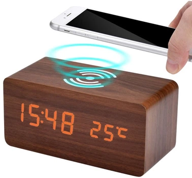 Настільний годинник UFT Wood Wireless clock Brown