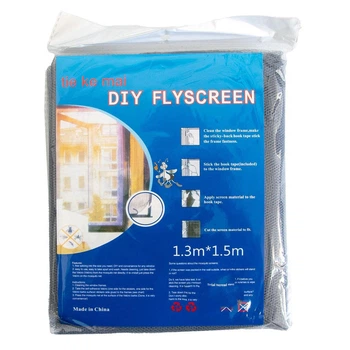 Москітна сітка на вікна Сіра 1.5х1.3 м, Tie ke mai Diy Flyscreen антимоскітна сітка на липучці (VS7006749)
