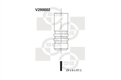 Клапана впускные BGA V290002 Opel Frontera, Astra, Vectra, Omega, Zafira 4772380, 642168, 642165