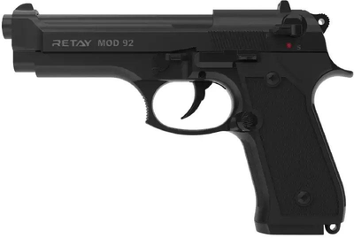 Пистолет стартовый Retay Mod.92 цв. 9 мм. Цвет - black.+Холостые патроны STS 9 мм 15 шт