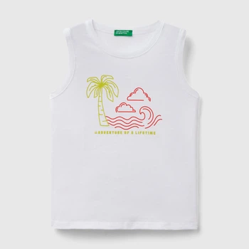 Дитяча майка для хлопчика United Colors of Benetton 3I1XGH00U.P-101 100 см Біла (8056256754459)