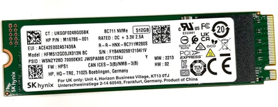 Накопичувач SSD SKhynix M.2 NVMe 512GB SK Hynix BC711 (HFM512GD3JX013N BC)