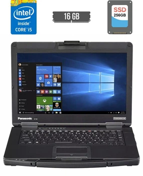 Полузащищенный ноутбук Panasonic Toughbook CF-54 / 14" (1366x768) TN / Intel Core i5-5300U (2 (4) ядра по 2.2 - 2.9 GHz) / 16 GB DDR3 / 256 GB SSD / Intel HD Graphics 5500 / HDMI б/у