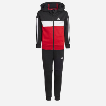 Дитячий теплий спортивний костюм (толстовка + штани) для хлопчика Adidas LK 3S TIB FL TS IJ6330 110 см Червоний/Чорний (4066762623976)