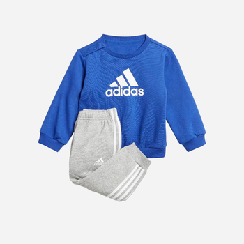 Komplet sportowy (bluza + spodnie) chłopięcy Adidas I Bos Logo Jog IJ8857 86 Niebieski/Szary (4066761991526)
