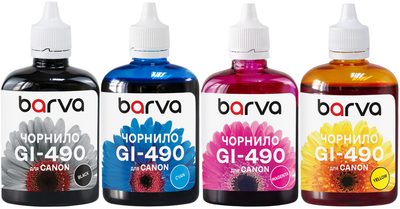 Комплект чорнил Barva для Canon Pixma G1411/G2411/G3411/G4400 (GI-490) 4х90 г BP/C/M/Y (CG490-090-MP)