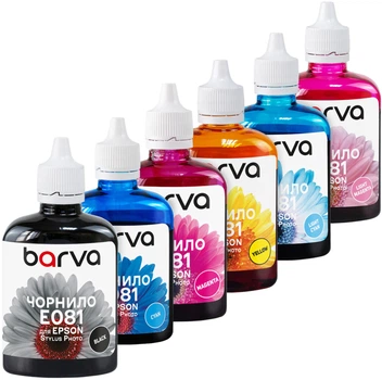 Комплект чернил Barva для Epson Stylus Photo 1410/P50/R270/T50/TX650 (T048/T080/T081/T082) 6х90 г BК/C/M/Y/LC/LM (E081-090-MP)