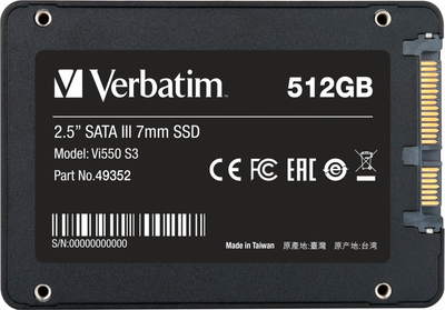 SSD диск Verbatim VI550 S3 512GB 2.5" SATA III Black