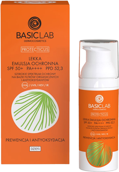 Emulsja do twarzy BasicLab Prewencja i antyoksydacja ochronna SPF 50+ 50 ml (5907637951680)