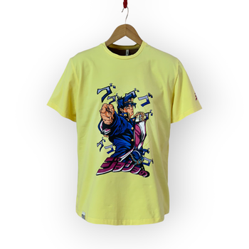 Футболка YADRIK Аніме Джо Джо Джотаро стрейч кулір (REGULAR FIT L) лимонний