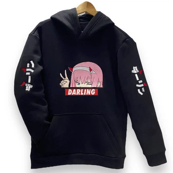 Худі з вишивкою YADRIK Аніме Милий во Франксе Зеро Ту DARLING футер (Oversize XS) чорний