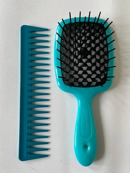 Набор расческа Janeke Superbrush + гребень Janeke Fashion comb цвет темно бирюзовый