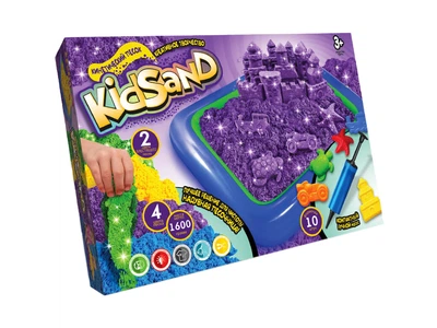 Кинетический песок KidSand 1600 грамм и надувная песочница. Danko Toys KS-02-01