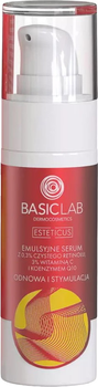 Emulsyjne serum do twarzy BasicLab Esteticus Odnowa i stymulacja z 0.3% czystego retinolu, 3% witaminą C i koenzymem Q10 30 ml (5907637951819)