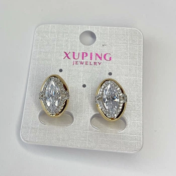 Серьги позолота Xuping Ювелирная бижутерия Классические овальные Золотистый 16 мм S15242