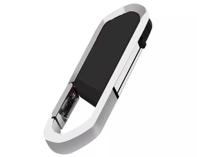 USB Флешка UDisc L002 Брелок Карабин 64Gb Silver-Black