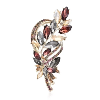Брошь BROCHE бижутерия Цветы Букет коричневая BRBF114024