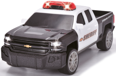 Dickie Toys Samochód policyjny Chevy Silverado z efektami dźwiękowymi i świetlnymi 15 cm (SBA203712021)