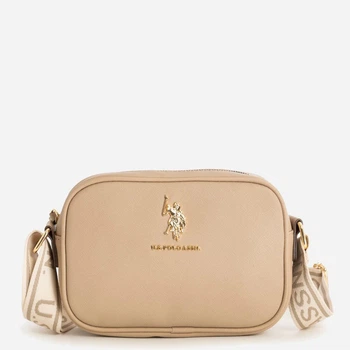 Сумка крос-боді через плече жіноча маленька U.S. Polo Assn 27A278-AA00A (Taupe) Пісочна