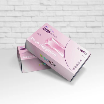 Рукавички MediОk Rose Sapphire нітрилові розмір S 100 шт рожеві
