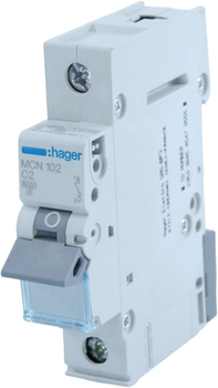 Автоматичний вимикач Hager 1-п. C 2A (6kA) 1M (MCN102)