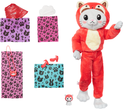 Lalka Barbie Cutie Reveal Costume-themed Series Doll Kitten As Red Panda (HRK23)