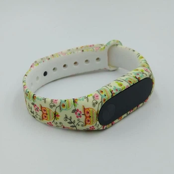 Ремінець Xiaomi Mi Band 2 з малюнком силіконовий браслет miband Сова - 1605P