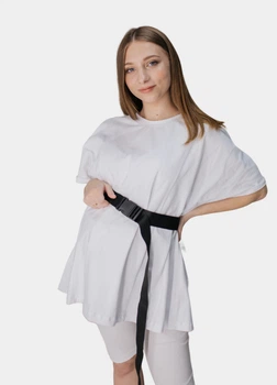 Футболка для беременных oversize с секретом для кормления HN (5506) Белая