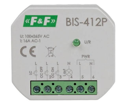 Бістабільне реле F&F BIS-412P 165-265В AC 16А