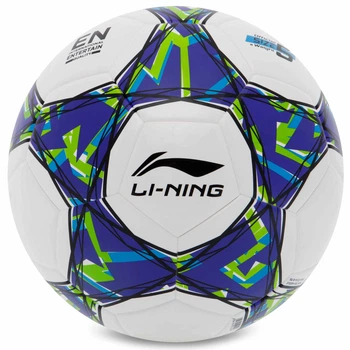 Мяч футбольный клееный Li-Ning LFQK695-1 №5 TPU+EVA Белый-синий