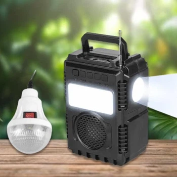 Портативная беспроводная колонка Bluetooth блютуз Vikaro VR 56G фонарь с LED лампами исолнечной панелью