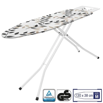 Гладильная доска Casa Si Superstandard Basic 120x38 White/Black Leaves, CS95150E166