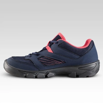 Черевики дитячі QUECHUA MH100 Mid для туризму на шнурівках сині/коралові - EU35