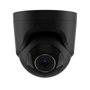 IP-Камера Ajax дротова TurretCam, 5мп, 4мм, Poe, True WDR, IP 65, ІЧ 35м, аудіо, кут огляду 75°до 85°, купольна, чорна (000039311)
