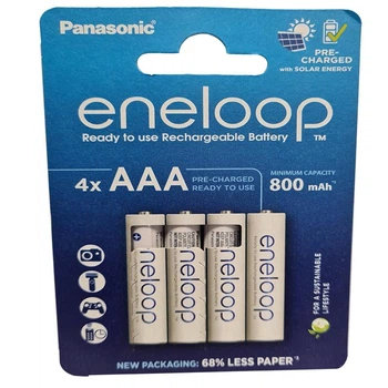 Аккумулятор AAA Panasonic Eneloop 800mAh NiMH (блистер по 4шт) HR03 предзаряженный (57854)