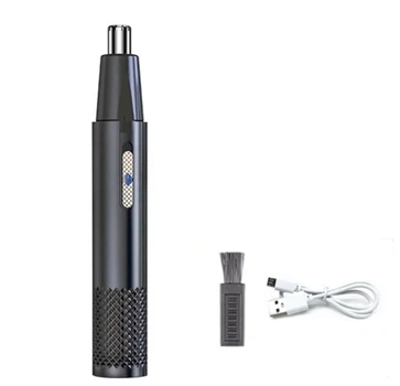 Тример для носа та вух Nose hair trimmer на акумуляторі з USB зарядкою круглий чорний