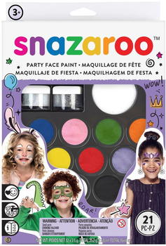 Zestaw farby do twarzy Snazaroo Party Pack 21 kolorów (0766416129482)