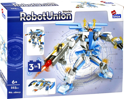 Конструктор Alleblox RobotUnion 3 in 1 Блакитний 223 деталі (5904335831078)
