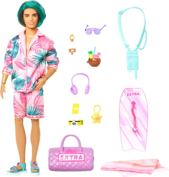 Lalka z akcesoriami Mattel Barbie Extra Ken Beach 30 cm (0194735147434)