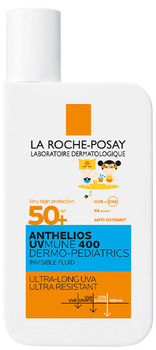 Сонцезахисний легкий флюїд Roche-Posay Anthelios UVA 400 Dermo Pediatrics SPF50+ 50 мл (3337875886307)