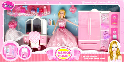Lalka z akcesoriami FuQier Fashion Home Moja różowa szafa 29 cm (5908275180463)