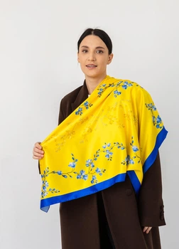 Хустка патріотична (атлас) 90х90 см (С90150-21)