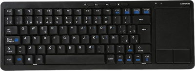 Клавіатура бездротова Omega OKB004B for Smart TV + Touchpad US Black (OKB004BIT)
