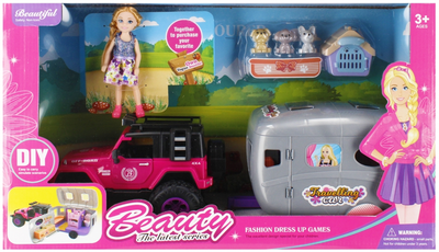 Lalka z akcesoriami Beauty Camper z samochodem (5905523604436)