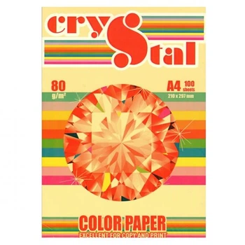 Папір А4/80 100арк пастельний Yellow 160 (жовтий) CRYSTAL COLOR PAPER